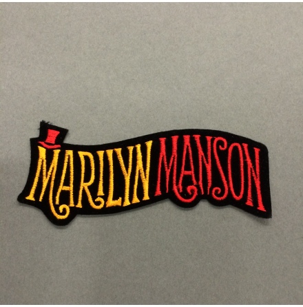 Marilyn Manson - Svart Orange/Rd Logo - Tygmrke