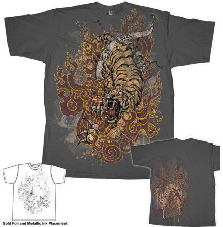 T-Shirt - Burning Tiger