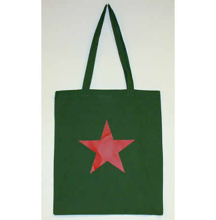 Tygkasse - Röd Stjärna (Militärgrön)